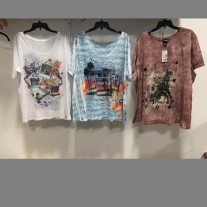 NWT LANE BRYANT plus size LOT 3PC TOP BLOUSE 26/28